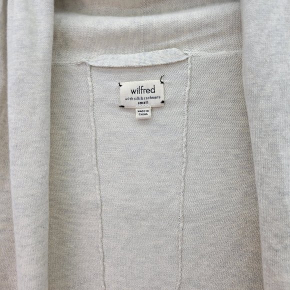 Wilfred Silk and Cashmere Women's Cardigan Light Grey/Black - Small - Picture 3 of 6